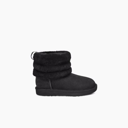 UGG Fluff Mini Quilted Black Boots for Toddlers (MPXS08231)